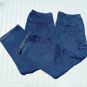SADDLEBRED Jeans Mens 42 x 30 Classic Fit Denim Medium Wash Carpenter Style